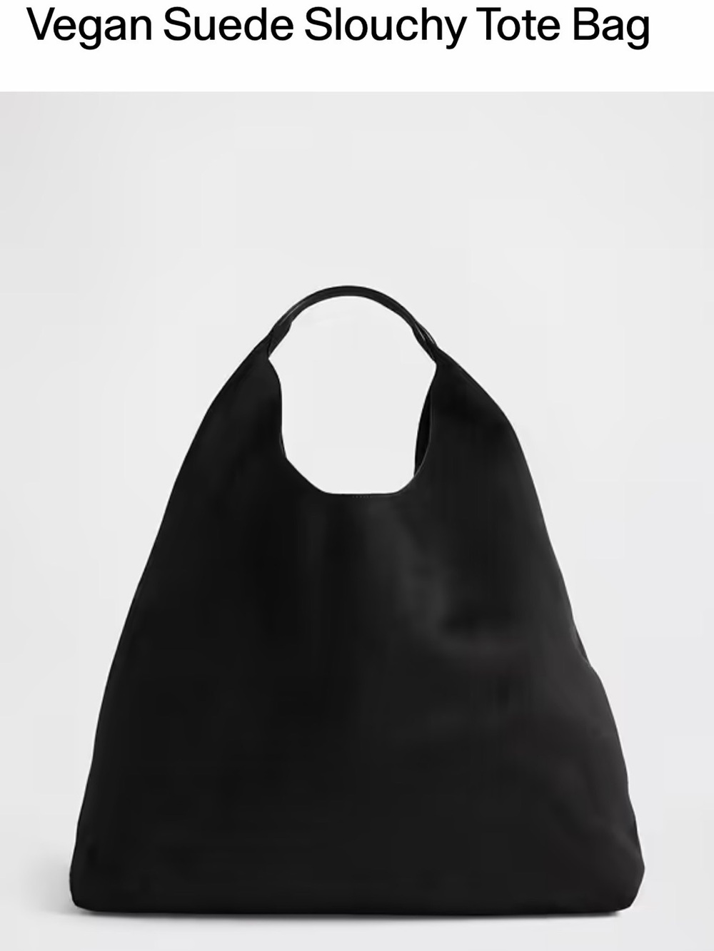 GAP Black Vegan Suede Slouchy Tote